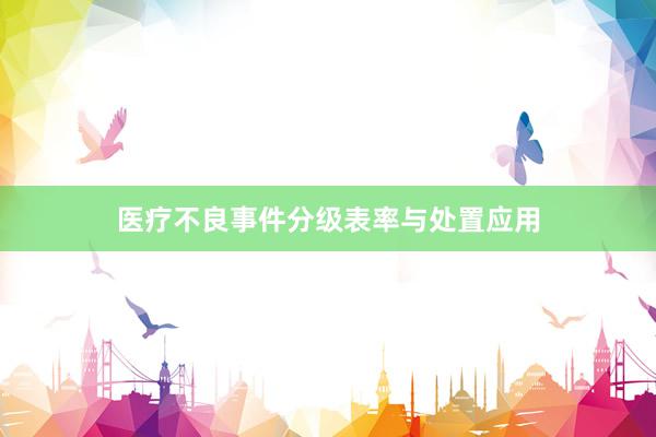 医疗不良事件分级表率与处置应用