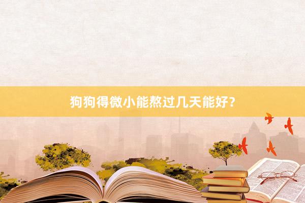 狗狗得微小能熬过几天能好?