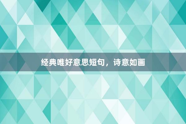 经典唯好意思短句，诗意如画